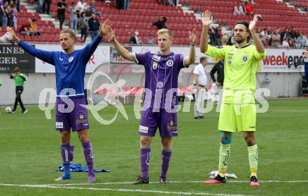 Fussball. Bundesliga. SK Austria Klagenfurt gegen  LASK. Patrick Greil, Christopher Cvetko, Phillip Menzel  (Klagenfurt). Klagenfurt, am 19.9.2021.
Foto: Kuess
www.qspictures.net
---
pressefotos, pressefotografie, kuess, qs, qspictures, sport, bild, bilder, bilddatenbank