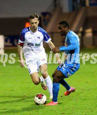 Fussball OEFB Cup. Treibach gegen FAC Wien.  Kevin Vaschauner  (Treibach), Kekoh Felix Ndifor   (FAC). Treibach, am 21.9.2021.
Foto: Kuess
---
pressefotos, pressefotografie, kuess, qs, qspictures, sport, bild, bilder, bilddatenbank