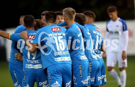 Fussball OEFB Cup. Treibach gegen FAC Wien.  Torjubel   (FAC). Treibach, am 21.9.2021.
Foto: Kuess
---
pressefotos, pressefotografie, kuess, qs, qspictures, sport, bild, bilder, bilddatenbank
