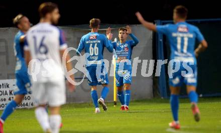 Fussball OEFB Cup. Treibach gegen FAC Wien.  Torjubel Thomas Komornyik, David Ungar  (FAC). Treibach, am 21.9.2021.
Foto: Kuess
---
pressefotos, pressefotografie, kuess, qs, qspictures, sport, bild, bilder, bilddatenbank