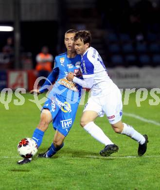 Fussball OEFB Cup. Treibach gegen FAC Wien. David Armin Hude  (Treibach), Marco Josic  (FAC). Treibach, am 21.9.2021.
Foto: Kuess
---
pressefotos, pressefotografie, kuess, qs, qspictures, sport, bild, bilder, bilddatenbank