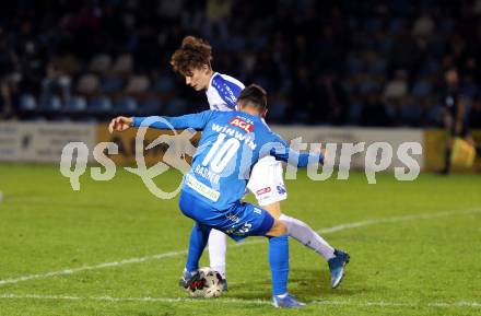 Fussball OEFB Cup. Treibach gegen FAC Wien. Luca Meinhard Weitensfelder  (Treibach),  Martin Rasner (FAC). Treibach, am 21.9.2021.
Foto: Kuess
---
pressefotos, pressefotografie, kuess, qs, qspictures, sport, bild, bilder, bilddatenbank