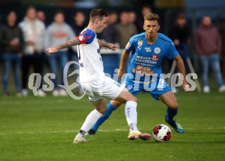 Fussball OEFB Cup. Treibach gegen FAC Wien. Kevin Vaschauner   (Treibach),  Christian Bubalovic (FAC). Treibach, am 21.9.2021.
Foto: Kuess
---
pressefotos, pressefotografie, kuess, qs, qspictures, sport, bild, bilder, bilddatenbank