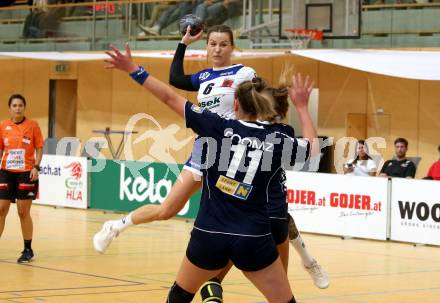 Handball. Bundesliga. Frauen.  	SC witasek Ferlach/Feldkirchen gegen roomz JAGS WV.  Kavalar Anna-Maria  (Ferlach),  Kaiser Viktoria  (roomz JAGS WV). Ferlach, 25.9.2021.
Foto: Kuess
---
pressefotos, pressefotografie, kuess, qs, qspictures, sport, bild, bilder, bilddatenbank