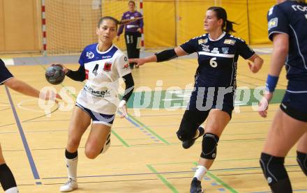 Handball. Bundesliga. Frauen.  	SC witasek Ferlach/Feldkirchen gegen roomz JAGS WV.  Senitza Luisa Marina  (Ferlach),  Eichhorn Barbara  (roomz JAGS WV). Ferlach, 25.9.2021.
Foto: Kuess
---
pressefotos, pressefotografie, kuess, qs, qspictures, sport, bild, bilder, bilddatenbank