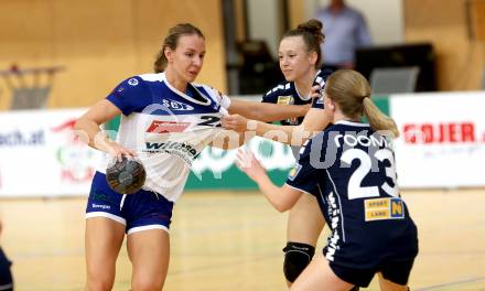 Handball. Bundesliga. Frauen.  	SC witasek Ferlach/Feldkirchen gegen roomz JAGS WV. Prevendar Dorotea   (Ferlach),  Prokop Marie  (roomz JAGS WV). Ferlach, 25.9.2021.
Foto: Kuess
---
pressefotos, pressefotografie, kuess, qs, qspictures, sport, bild, bilder, bilddatenbank