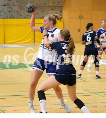 Handball. Bundesliga. Frauen.  	SC witasek Ferlach/Feldkirchen gegen roomz JAGS WV.  Fister Petra  (Ferlach),  Gander Kim  (roomz JAGS WV). Ferlach, 25.9.2021.
Foto: Kuess
---
pressefotos, pressefotografie, kuess, qs, qspictures, sport, bild, bilder, bilddatenbank
