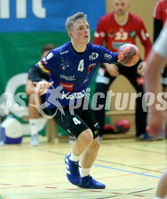 Handball. SC Kelag Ferlach gegen Sparkasse Schwaz Handball Tirol.   Gabriel Ivanjko (Ferlach). Ferlach, am 25.9.2021. 
Foto: Kuess
---
pressefotos, pressefotografie, kuess, qs, qspictures, sport, bild, bilder, bilddatenbank