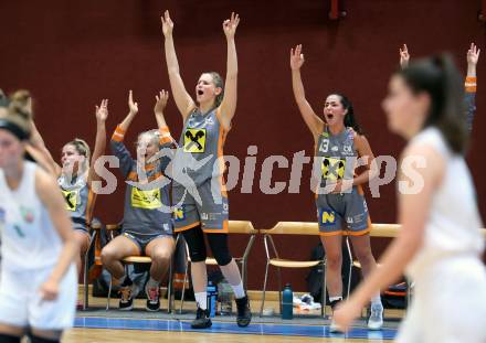 Basketball Damen Superliga 2021/2022. Grunddurchgang 1. Runde.  KOS Celovec Damen gegen BK Duchess Klosterneuburg. Jubel  (Klosterneuburg). Klagenfurt, am 2.10.2021.
Foto: Kuess
www.qspictures.net
---
pressefotos, pressefotografie, kuess, qs, qspictures, sport, bild, bilder, bilddatenbank