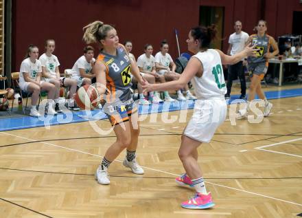 Basketball Damen Superliga 2021/2022. Grunddurchgang 1. Runde.  KOS Celovec Damen gegen BK Duchess Klosterneuburg. Patricia Pauer  (KOS),  Anja Zderadicka (Klosterneuburg). Klagenfurt, am 2.10.2021.
Foto: Kuess
www.qspictures.net
---
pressefotos, pressefotografie, kuess, qs, qspictures, sport, bild, bilder, bilddatenbank