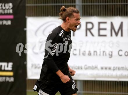 Fussball Testspiel. SK Austria Klagenfurt gegen NK Bravo (SLO).   Torjubel  Patrick Greil (Klagenfurt). Sportpark Fischl. Klagenfurt, am 8.10.2021.
Foto: Kuess
---
pressefotos, pressefotografie, kuess, qs, qspictures, sport, bild, bilder, bilddatenbank