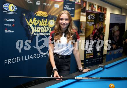 Billard. Pressekonferenz.  Anna Riegler. Klagenfurt, 5.10.2021.
Foto: Kuess
---
pressefotos, pressefotografie, kuess, qs, qspictures, sport, bild, bilder, bilddatenbank