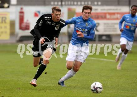 Fussball Testspiel. SK Austria Klagenfurt gegen NK Bravo (SLO).   Tim Maciejewski,  (Klagenfurt), Matija Kavcic (SLO). Sportpark Fischl. Klagenfurt, am 8.10.2021.
Foto: Kuess
---
pressefotos, pressefotografie, kuess, qs, qspictures, sport, bild, bilder, bilddatenbank