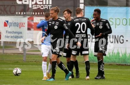 Fussball Testspiel. SK Austria Klagenfurt gegen NK Bravo (SLO).   Torjubel  (Klagenfurt). Sportpark Fischl. Klagenfurt, am 8.10.2021.
Foto: Kuess
---
pressefotos, pressefotografie, kuess, qs, qspictures, sport, bild, bilder, bilddatenbank