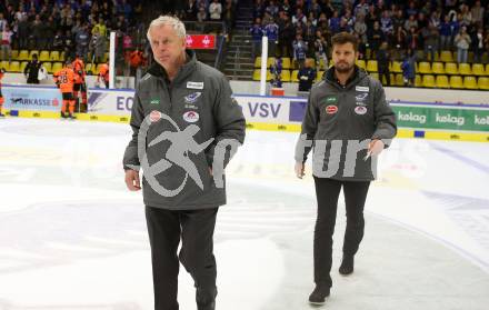 EBEL. Eishockey Bundesliga. VSV gegen Moser Medical Graz99ers.  Trainer Rob Daum, Co-Trainer Marcel Rodman (VSV). Villach, am 17.10.2021.
Foto: Kuess
www.qspictures.net
---
pressefotos, pressefotografie, kuess, qs, qspictures, sport, bild, bilder, bilddatenbank