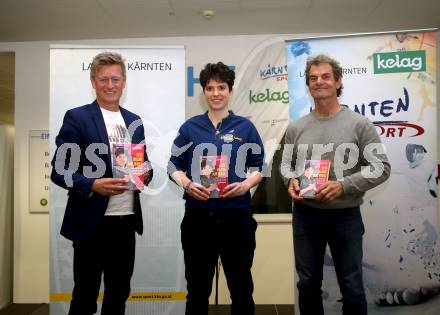 Buchpraesentation Jenny Ertl. Arno Arthofer, Jenny Ertl, Thomas Brandauer. Klagenfurt, 14.10.2021.
Foto: Kuess
www.qspictures.net

---
pressefotos, pressefotografie, kuess, qs, qspictures, sport, bild, bilder, bilddatenbank