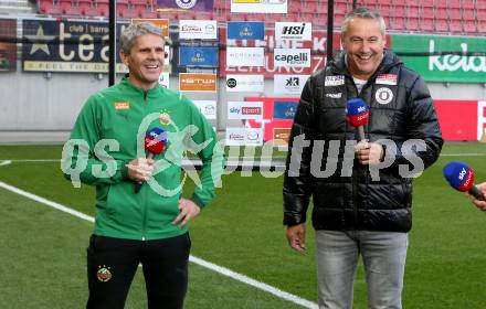 Fussball. Bundesliga. SK Austria Klagenfurt gegen  SK Rapid. Trainer Peter Pacult, Trainer Dietmar Kuehbauer. Klagenfurt, am 16.10.2021.
Foto: Kuess
www.qspictures.net
---
pressefotos, pressefotografie, kuess, qs, qspictures, sport, bild, bilder, bilddatenbank