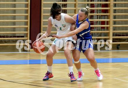 Basketball Damen Superliga 2021/2022. Grunddurchgang 3. Runde.  KOS Celovec Damen gegen DBB LZ OOE.  Sasa Tomazic (KOS), Sonja Andjelkovic (DBB LZ OOE). Klagenfurt, am 16.10.2021.
Foto: Kuess
www.qspictures.net
---
pressefotos, pressefotografie, kuess, qs, qspictures, sport, bild, bilder, bilddatenbank