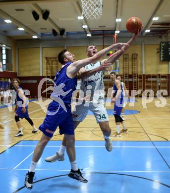 Basketball Austria Cup 2021/22.  KOS Celovec gegen  Vienna D.C. Timberwolves. Marko Gutalj (KOS), Nemanja Nikolic (Timberwolves). Klagenfurt, am 24.10.2021.
Foto: Kuess
www.qspictures.net
---
pressefotos, pressefotografie, kuess, qs, qspictures, sport, bild, bilder, bilddatenbank