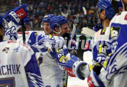 EBEL. Eishockey Bundesliga. VSV gegen Fehervar AV19.  Torjubel Marco Richter (VSV). Villach, am 26.10.2021.
Foto: Kuess
www.qspictures.net
---
pressefotos, pressefotografie, kuess, qs, qspictures, sport, bild, bilder, bilddatenbank