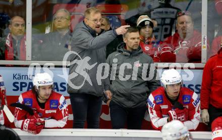 EBEL. Eishockey Bundesliga. KAC gegen	HC TWK Innsbruck. Trainer Petri Matikainen, Co-Trainer Juha Vouri (KAC). Klagenfurt, am 29.10.2021.
Foto: Kuess
www.qspictures.net

---
pressefotos, pressefotografie, kuess, qs, qspictures, sport, bild, bilder, bilddatenbank