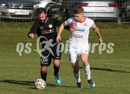 Fussball. Kaerntner Liga. Maria Saal gegen Koettmannsdorf.  Tim Oman (Maria Saal), Patrick Rene Striednig  (Koettmannsdorf). Maria Saal, 30.10.2021.
Foto: Kuess
---
pressefotos, pressefotografie, kuess, qs, qspictures, sport, bild, bilder, bilddatenbank