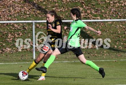 Fussball. 2. Frauenbundesliga. Carinthians LIWOdruck Hornets gegen FC Altera Porta. Elisa Ciccarelli  (Carinthians),  Birgit Bauer (Altera Porta). Feistritz/Drau, 31.10.2021.
Foto: Kuess
---
pressefotos, pressefotografie, kuess, qs, qspictures, sport, bild, bilder, bilddatenbank