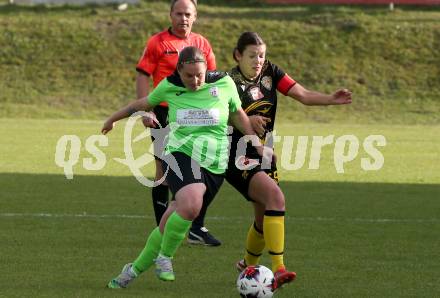 Fussball. 2. Frauenbundesliga. Carinthians LIWOdruck Hornets gegen FC Altera Porta.   Katharina Knaller  (Carinthians),  Astrid Podiwinsky (Altera Porta). Feistritz/Drau, 31.10.2021.
Foto: Kuess
---
pressefotos, pressefotografie, kuess, qs, qspictures, sport, bild, bilder, bilddatenbank