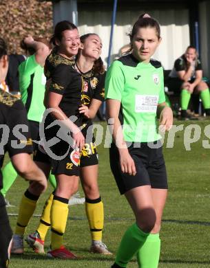 Fussball. 2. Frauenbundesliga. Carinthians LIWOdruck Hornets gegen FC Altera Porta. Torjubel Katharina Knaller, Elisa Ciccarelli  (Carinthians). Feistritz/Drau, 31.10.2021.
Foto: Kuess
---
pressefotos, pressefotografie, kuess, qs, qspictures, sport, bild, bilder, bilddatenbank