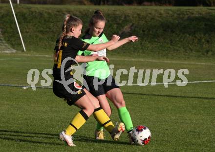 Fussball. 2. Frauenbundesliga. Carinthians LIWOdruck Hornets gegen FC Altera Porta.  Elena Ciccarelli  (Carinthians), Jasmin Pitsch  (Altera Porta). Feistritz/Drau, 31.10.2021.
Foto: Kuess
---
pressefotos, pressefotografie, kuess, qs, qspictures, sport, bild, bilder, bilddatenbank