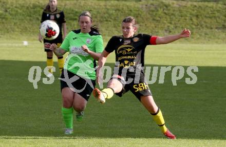 Fussball. 2. Frauenbundesliga. Carinthians LIWOdruck Hornets gegen FC Altera Porta.  Katharina Knaller   (Carinthians),  Astrid Podiwinsky (Altera Porta). Feistritz/Drau, 31.10.2021.
Foto: Kuess
---
pressefotos, pressefotografie, kuess, qs, qspictures, sport, bild, bilder, bilddatenbank