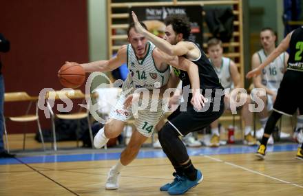 Basketball Zweite Liga 2021/2022. Grunddurchgang 5. Runde.  KOS Celovec gegen Basket Flames. Marko Gutalj (KOS), Lazar Gagic  (Basket Flames). Klagenfurt, am 6.11.2021.
Foto: Kuess
www.qspictures.net
---
pressefotos, pressefotografie, kuess, qs, qspictures, sport, bild, bilder, bilddatenbank