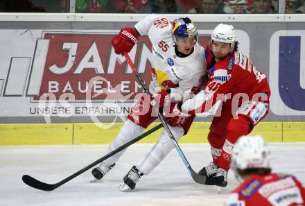 EBEL. Eishockey Bundesliga. KAC gegen  EC Red Bull Salzburg. Witting Samuel (KAC), Schreier Lukas  (Salzburg). Klagenfurt, am 7.11.2021.
Foto: Kuess
www.qspictures.net

---
pressefotos, pressefotografie, kuess, qs, qspictures, sport, bild, bilder, bilddatenbank