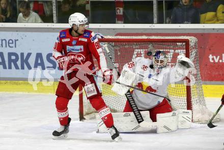 EBEL. Eishockey Bundesliga. KAC gegen  EC Red Bull Salzburg. Fraser Matthew (KAC), Tolvanen Atte  (Salzburg). Klagenfurt, am 7.11.2021.
Foto: Kuess
www.qspictures.net

---
pressefotos, pressefotografie, kuess, qs, qspictures, sport, bild, bilder, bilddatenbank