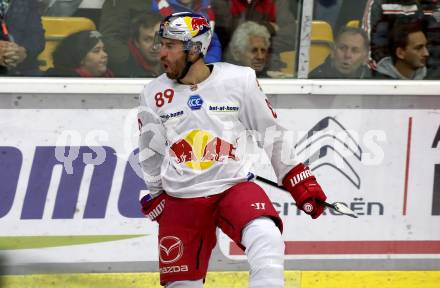 EBEL. Eishockey Bundesliga. KAC gegen  EC Red Bull Salzburg. Torjubel  Baltram Florian   (Salzburg). Klagenfurt, am 7.11.2021.
Foto: Kuess
www.qspictures.net

---
pressefotos, pressefotografie, kuess, qs, qspictures, sport, bild, bilder, bilddatenbank