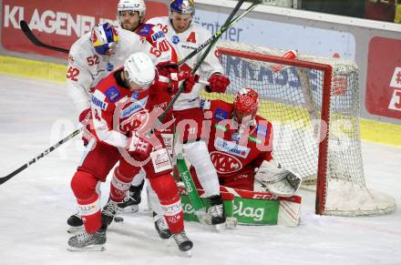 EBEL. Eishockey Bundesliga. KAC gegen  EC Red Bull Salzburg. Steffler Kele, Vallant Thomas, Dahm Sebastian, (KAC), Huber Paul,  Huber Mario (Salzburg). Klagenfurt, am 7.11.2021.
Foto: Kuess
www.qspictures.net

---
pressefotos, pressefotografie, kuess, qs, qspictures, sport, bild, bilder, bilddatenbank