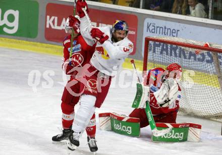 EBEL. Eishockey Bundesliga. KAC gegen  EC Red Bull Salzburg. Unterweger Clemens, Dahm Sebastian, (KAC), Schneider Peter  (Salzburg). Klagenfurt, am 7.11.2021.
Foto: Kuess
www.qspictures.net

---
pressefotos, pressefotografie, kuess, qs, qspictures, sport, bild, bilder, bilddatenbank
