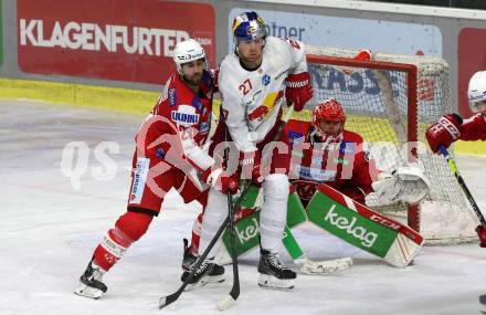 EBEL. Eishockey Bundesliga. KAC gegen  EC Red Bull Salzburg.Schumnig Martin, Dahm Sebastian  (KAC), Loney Ty  (Salzburg). Klagenfurt, am 7.11.2021.
Foto: Kuess
www.qspictures.net

---
pressefotos, pressefotografie, kuess, qs, qspictures, sport, bild, bilder, bilddatenbank