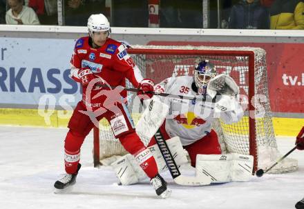 EBEL. Eishockey Bundesliga. KAC gegen  EC Red Bull Salzburg. Fraser Matthew (KAC), Tolvanen Atte  (Salzburg). Klagenfurt, am 7.11.2021.
Foto: Kuess
www.qspictures.net

---
pressefotos, pressefotografie, kuess, qs, qspictures, sport, bild, bilder, bilddatenbank