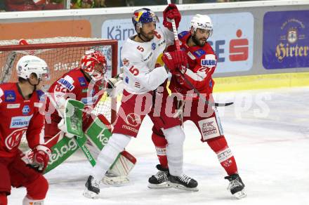 EBEL. Eishockey Bundesliga. KAC gegen  EC Red Bull Salzburg. Strong Steven, Dahm Sebastian (KAC), Raffl Thomas  (Salzburg). Klagenfurt, am 7.11.2021.
Foto: Kuess
www.qspictures.net

---
pressefotos, pressefotografie, kuess, qs, qspictures, sport, bild, bilder, bilddatenbank