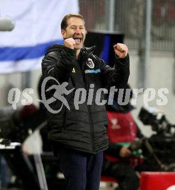 Fussball. FIFA. WM Qualifikationsspiel. European Qualifiers. Oesterreich gegen Israel.  Jubel Trainer Franco Foda (Oesterreich). Klagenfurt, Woerthersee Stadion, 12.11.2021.
---
pressefotos, pressefotografie, kuess, qs, qspictures, sport, bild, bilder, bilddatenbank