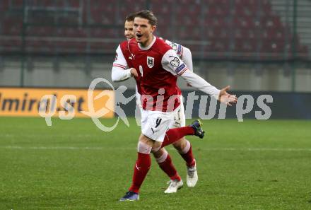 Fussball. FIFA. WM Qualifikationsspiel. European Qualifiers. Oesterreich gegen Israel.  Torjubel Marcel Sabitzer (Oesterreich). Klagenfurt, Woerthersee Stadion, 12.11.2021.
Foto: Kuess
---
pressefotos, pressefotografie, kuess, qs, qspictures, sport, bild, bilder, bilddatenbank