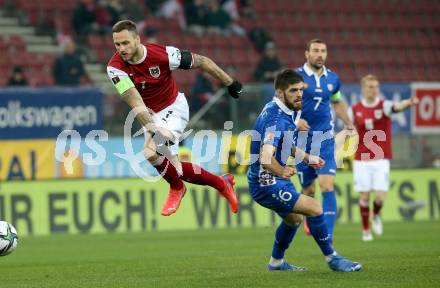 Fussball. FIFA. WM Qualifikationsspiel. European Qualifiers. Oesterreich gegen Moldawien.  Marko Arnautovic,  (Oesterreich),  Artiom Rozgoniuc (Moldawien). Klagenfurt, Woerthersee Stadion, 15.11.2021.
Foto: Kuess
www.qspictures.net
---
pressefotos, pressefotografie, kuess, qs, qspictures, sport, bild, bilder, bilddatenbank