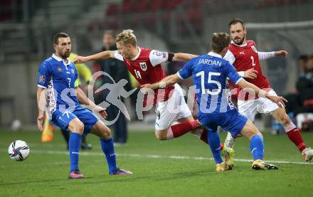 Fussball. FIFA. WM Qualifikationsspiel. European Qualifiers. Oesterreich gegen Moldawien.  Marco Gruell, Andreas Ulmer, (Oesterreich),   Ion Jardan, Artur Ionita  (Moldawien). Klagenfurt, Woerthersee Stadion, 15.11.2021.
Foto: Kuess
www.qspictures.net
---
pressefotos, pressefotografie, kuess, qs, qspictures, sport, bild, bilder, bilddatenbank