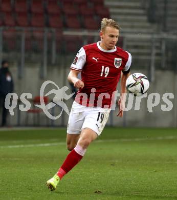 Fussball. FIFA. WM Qualifikationsspiel. European Qualifiers. Oesterreich gegen Moldawien. Marco Gruell  (Oesterreich). Klagenfurt, Woerthersee Stadion, 15.11.2021.
Foto: Kuess
www.qspictures.net
---
pressefotos, pressefotografie, kuess, qs, qspictures, sport, bild, bilder, bilddatenbank