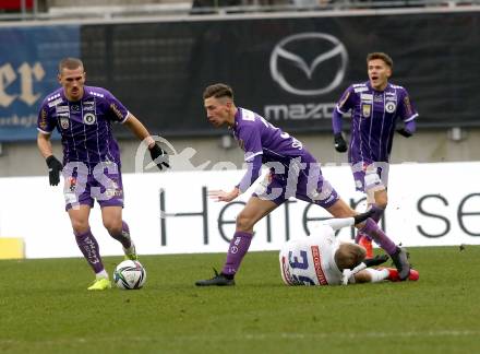 Fussball. Bundesliga. SK Austria Klagenfurt gegen  FK Austria Wien.   Till Sebastian Schumacher (Klagenfurt), Georg Teigl (Wien). Klagenfurt, am 21.11.2021.
Foto: Kuess
www.qspictures.net
---
pressefotos, pressefotografie, kuess, qs, qspictures, sport, bild, bilder, bilddatenbank