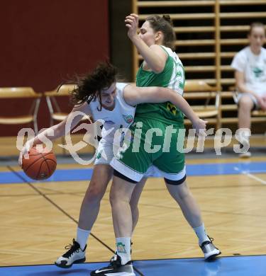 Basketball Damen Superliga 2021/2022. Grunddurchgang 5. Runde.  KOS Celovec Damen gegen UBI Graz.  Sasa Tomazic (KOS), Josefine Meyer (Graz). Klagenfurt, am 20.11.2021.
Foto: Kuess
www.qspictures.net
---
pressefotos, pressefotografie, kuess, qs, qspictures, sport, bild, bilder, bilddatenbank