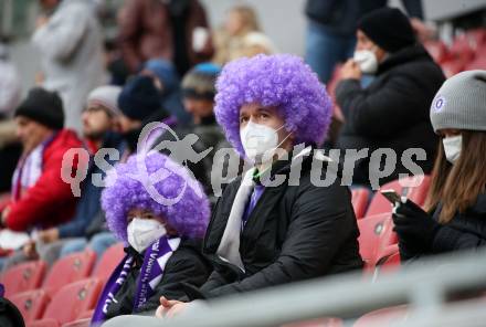 Fussball. Bundesliga. SK Austria Klagenfurt gegen  FK Austria Wien.   Fans. Klagenfurt, am 21.11.2021.
Foto: Kuess
www.qspictures.net
---
pressefotos, pressefotografie, kuess, qs, qspictures, sport, bild, bilder, bilddatenbank