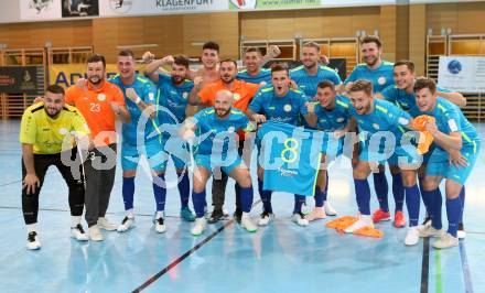 Futsal Meisterschaft (1.OEFL - B). Klagenfurt gegen Wiener Neustadt 1. FC Murexin Allstars.  Jubel Klagenfurt. Klagenfurt, 20.11.2021.
Foto: Kuess
www.qspictures.net
---
pressefotos, pressefotografie, kuess, qs, qspictures, sport, bild, bilder, bilddatenbank