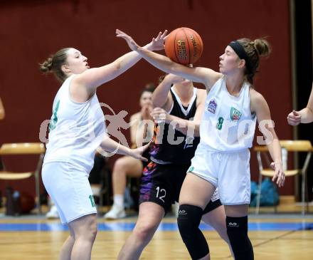 Basketball. Damen Basketball Austria Cup 2021/2022.  KOS Celovec Damen gegen Vienna United Post SV. Lena Weissenbrunner, Antonia Ronacher  (KOS), Sophia Keller (Vienna). Klagenfurt, am 27.11.2021.
www.qspictures.net
Foto: Kuess
www.qspictures.net
---
pressefotos, pressefotografie, kuess, qs, qspictures, sport, bild, bilder, bilddatenbank